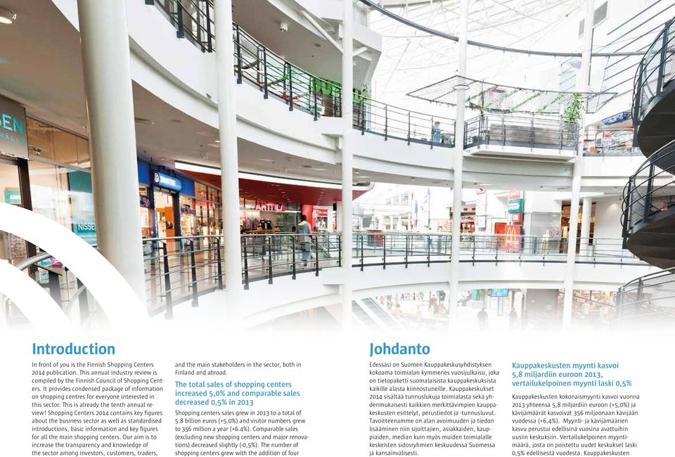 Shopping Centers 0 contains key figures about the business sector as well as standardised introductions, basic information and key figures for all the main shopping centers.