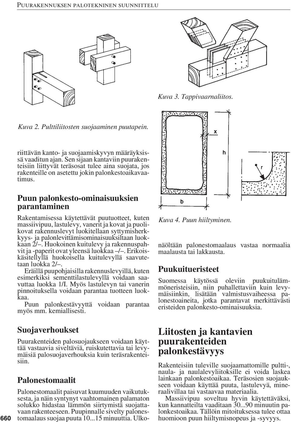 660 Puun palonkesto-ominaisuuksien parantaminen Rakentamisessa käytettävät puutuotteet, kuten massiivipuu, lastulevy, vanerit ja kovat ja puolikovat rakennuslevyt luokitellaan syttymisherkkyys- ja