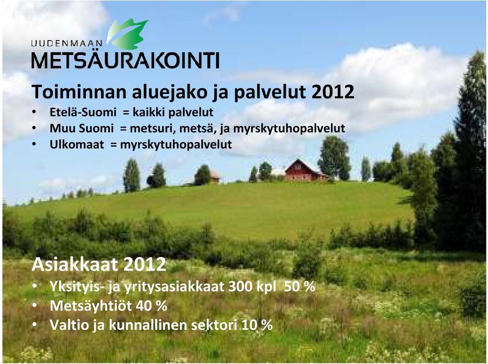 Ulkomaat = myrskytuhopalvelut Asiakkaat 2012 Yksityis- ja