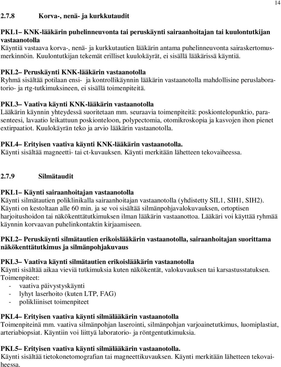 puhelinneuvonta sairaskertomusmerkinnöin. Kuulontutkijan tekemät erilliset kuulokäyrät, ei sisällä lääkärissä käyntiä.