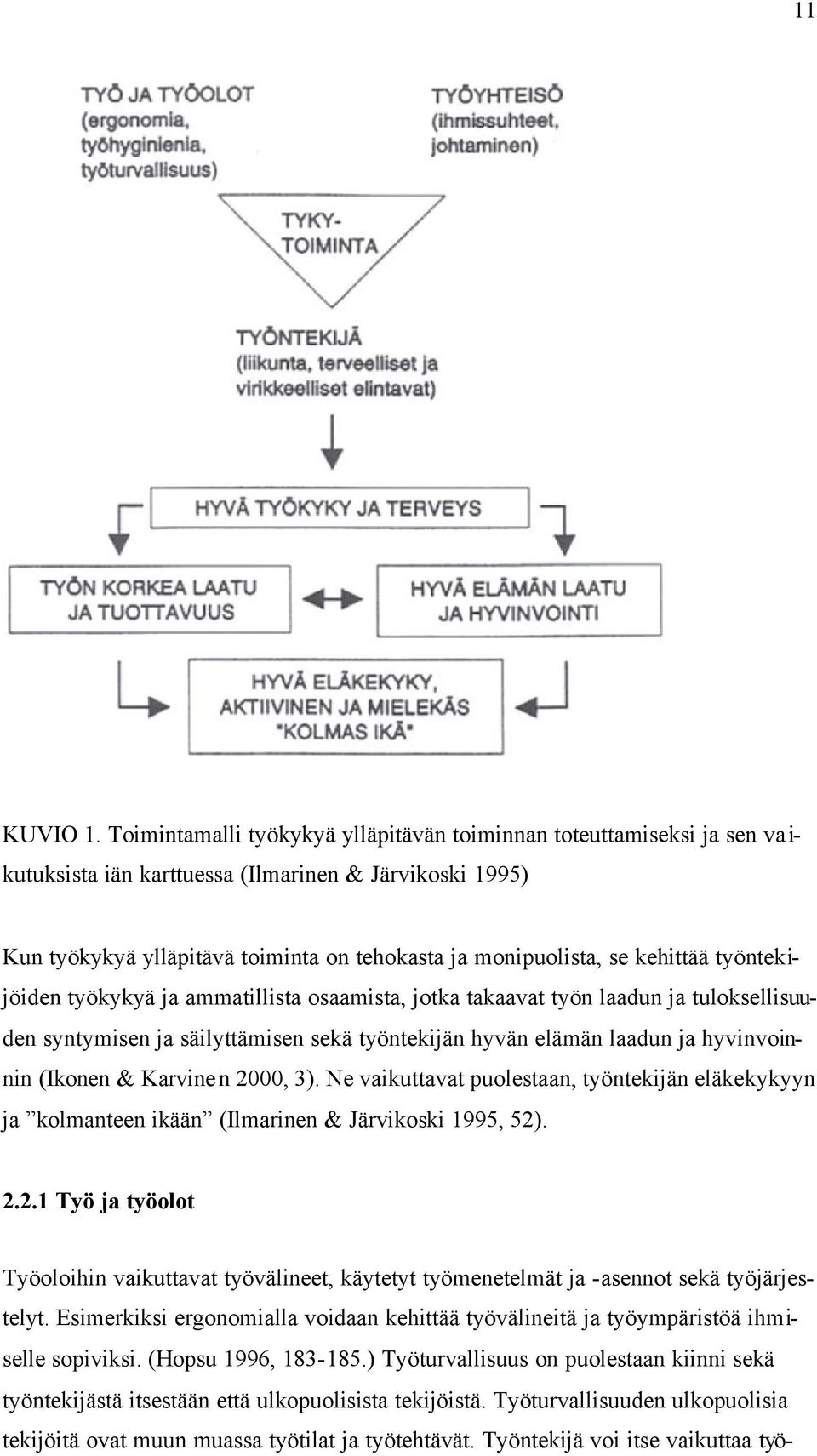 kehittää työntekijöiden työkykyä ja ammatillista osaamista, jotka takaavat työn laadun ja tuloksellisuuden syntymisen ja säilyttämisen sekä työntekijän hyvän elämän laadun ja hyvinvoinnin (Ikonen &