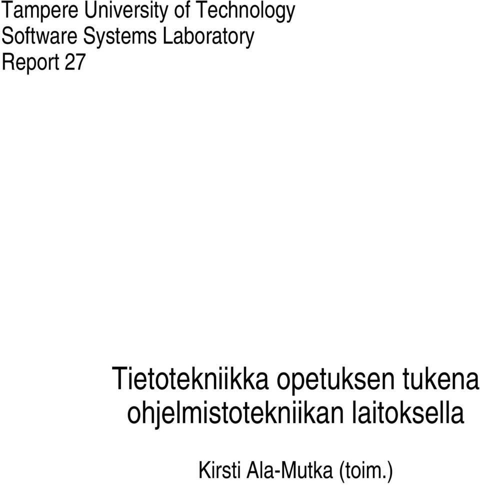 Tietotekniikka opetuksen tukena