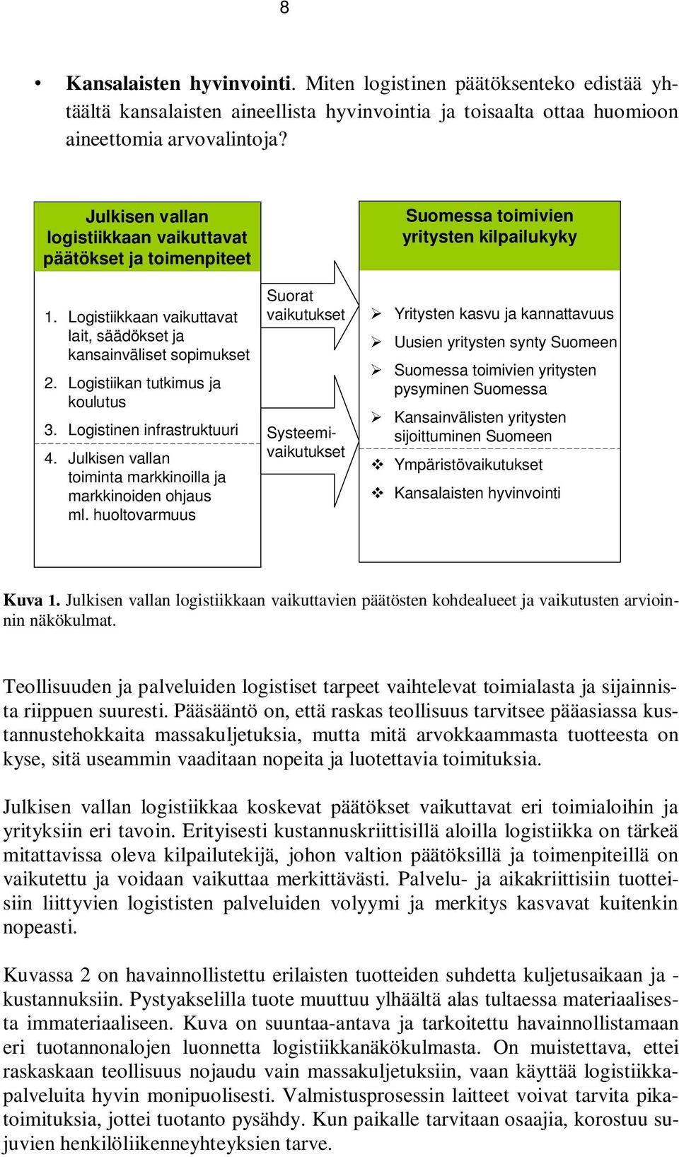 Logistinen infrastruktuuri 4. Julkisen vallan toiminta markkinoilla ja markkinoiden ohjaus ml.