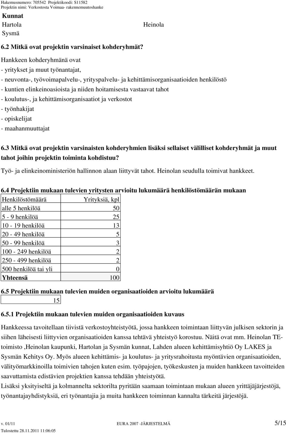 vastaavat tahot - koulutus-, ja kehittämisorganisaatiot ja verkostot - työnhakijat - opiskelijat - maahanmuuttajat 6.