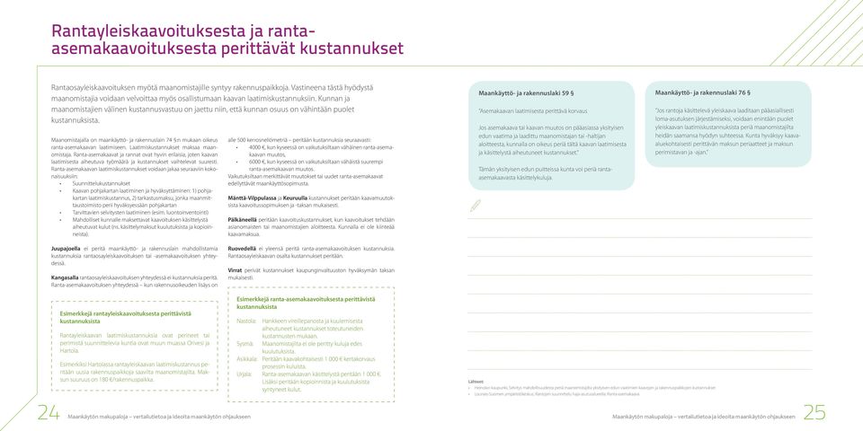 Kunnan ja maanomistajien välinen kustannusvastuu on jaettu niin, että kunnan osuus on vähintään puolet kustannuksista.