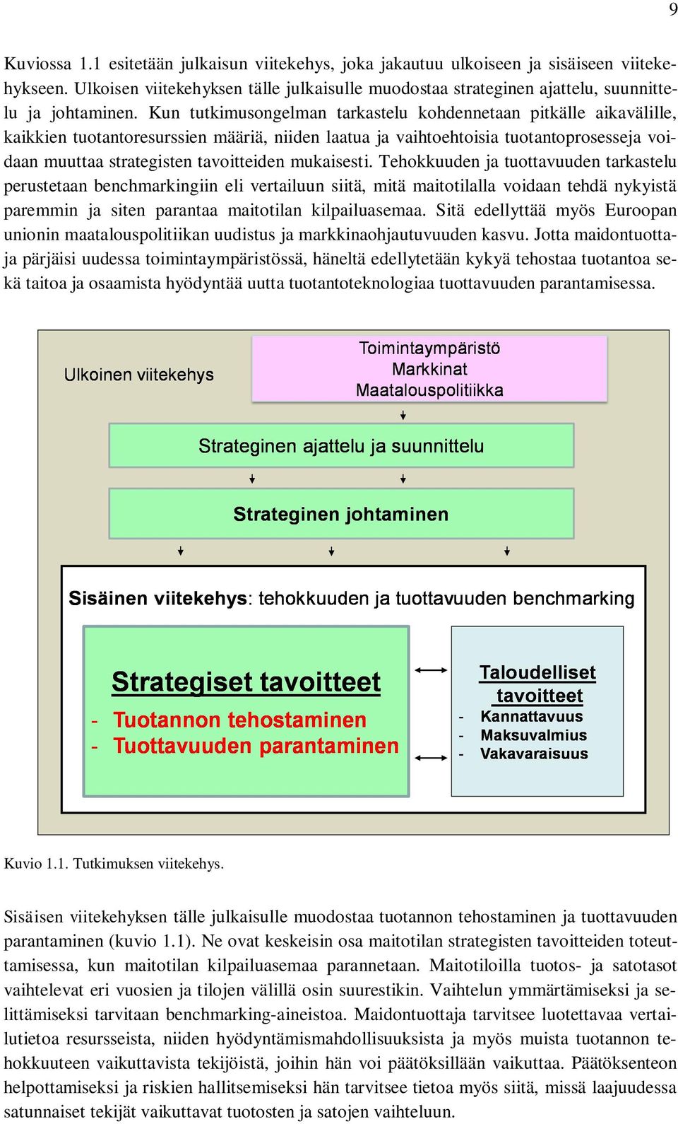 mukaisesti. Tehokkuuden ja tuottavuuden tarkastelu perustetaan benchmarkingiin eli vertailuun siitä, mitä maitotilalla voidaan tehdä nykyistä paremmin ja siten parantaa maitotilan kilpailuasemaa.