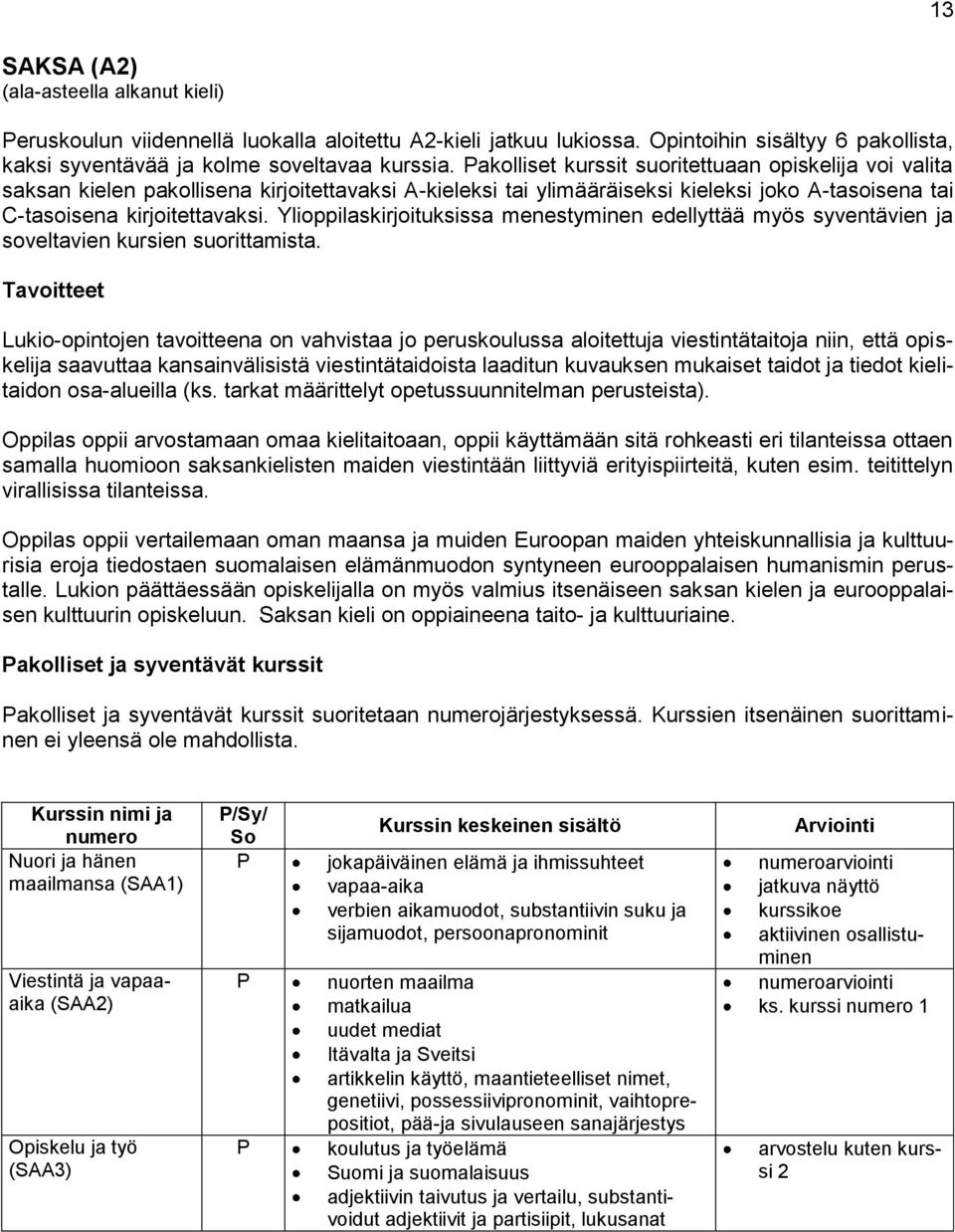 Ylioppilaskirjoituksissa menestyminen edellyttää myös syventävien ja soveltavien kursien suorittamista.