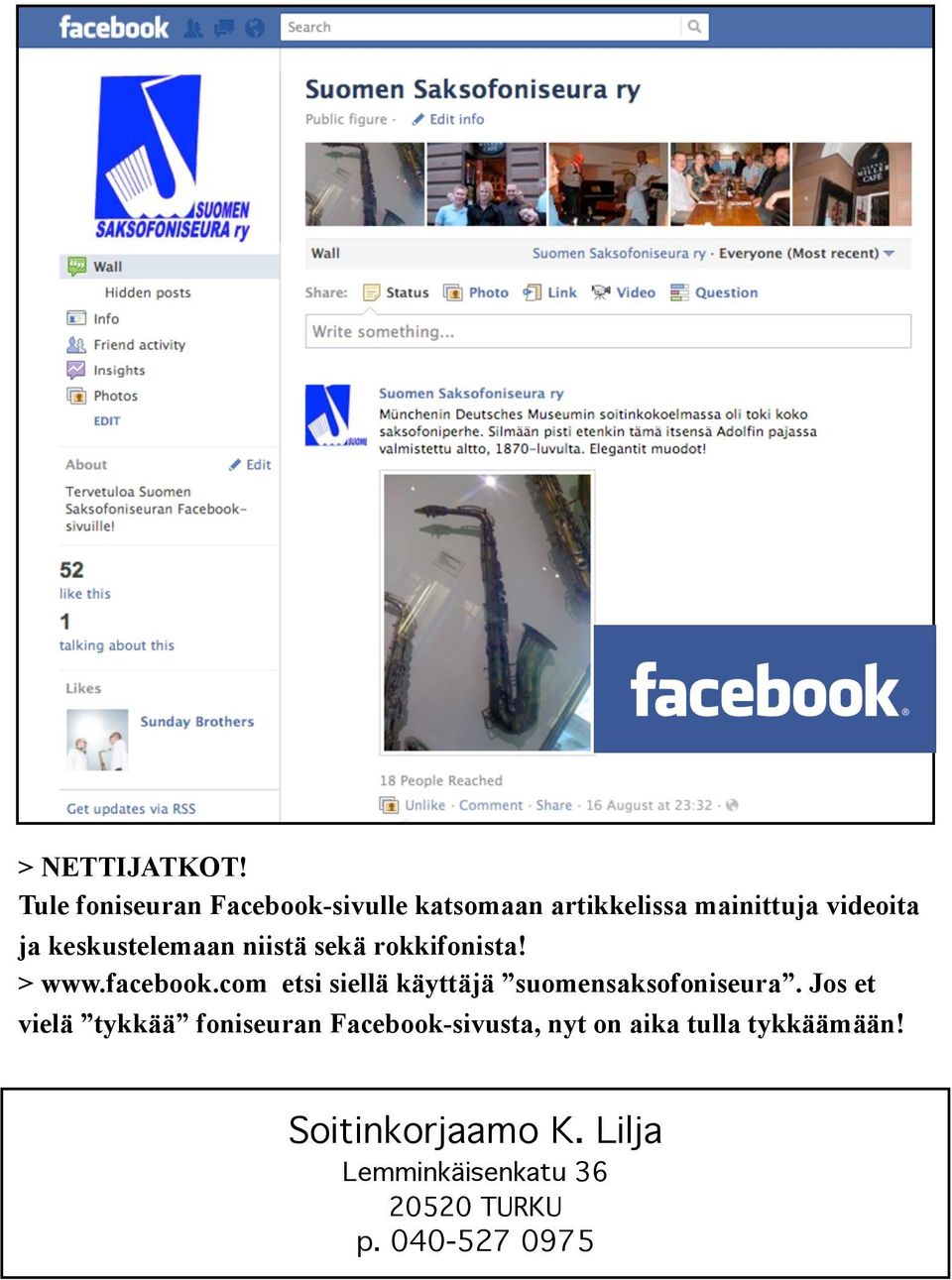 keskustelemaan niistä sekä rokkifonista! > www.facebook.