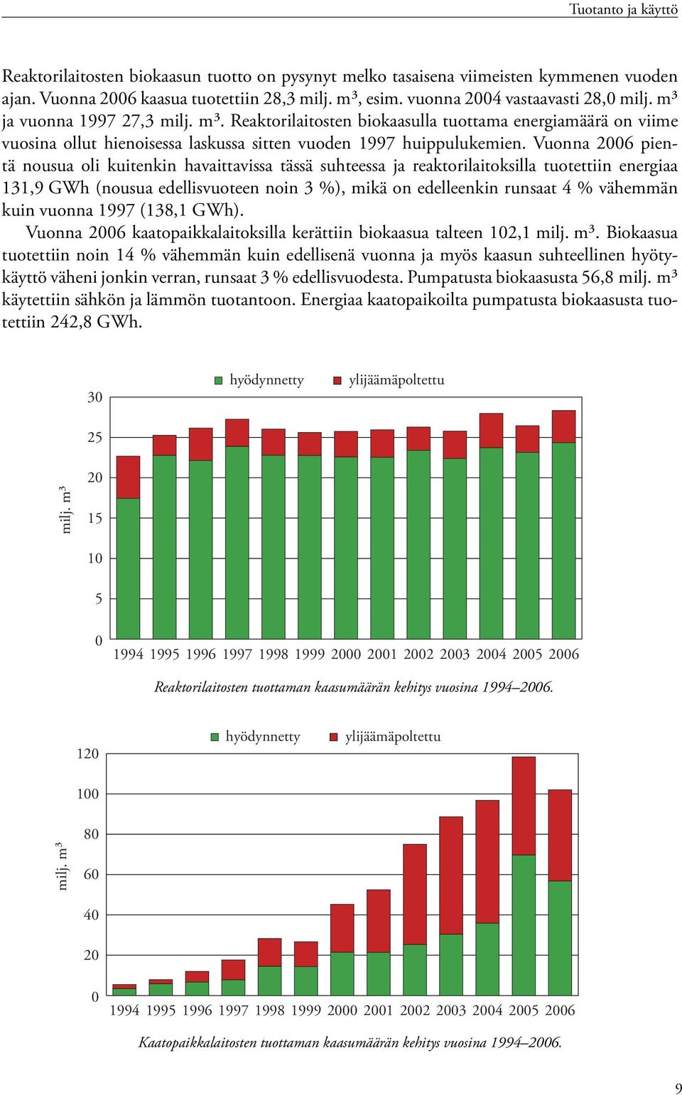 Vuonna 26 pientä nousua oli kuitenkin havaittavissa tässä suhteessa ja reaktorilaitoksilla tuotettiin energiaa 131,9 GWh (nousua edellisvuoteen noin 3 %), mikä on edelleenkin runsaat 4 % vähemmän