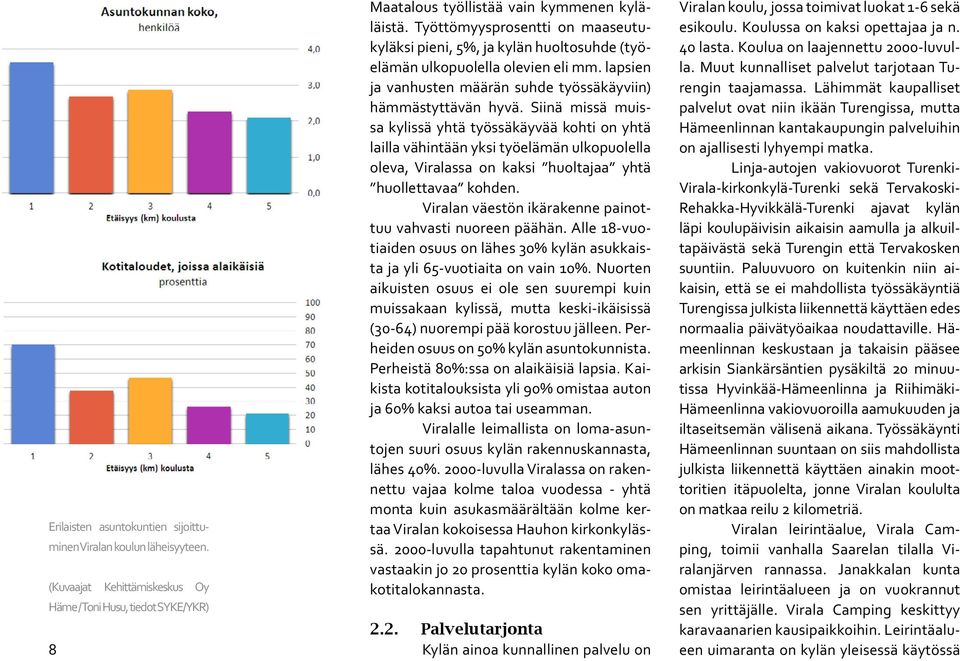 Siinä missä muissa kylissä yhtä työssäkäyvää kohti on yhtä lailla vähintään yksi työelämän ulkopuolella oleva, Viralassa on kaksi huoltajaa yhtä huollettavaa kohden.