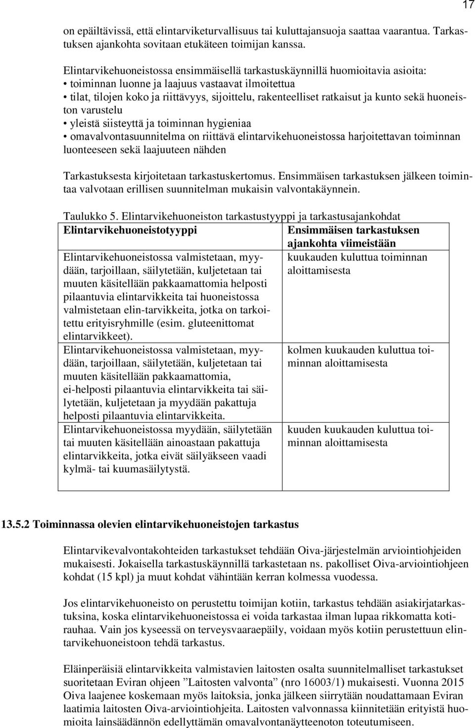 ratkaisut ja kunto sekä huoneiston varustelu yleistä siisteyttä ja toiminnan hygieniaa omavalvontasuunnitelma on riittävä elintarvikehuoneistossa harjoitettavan toiminnan luonteeseen sekä laajuuteen