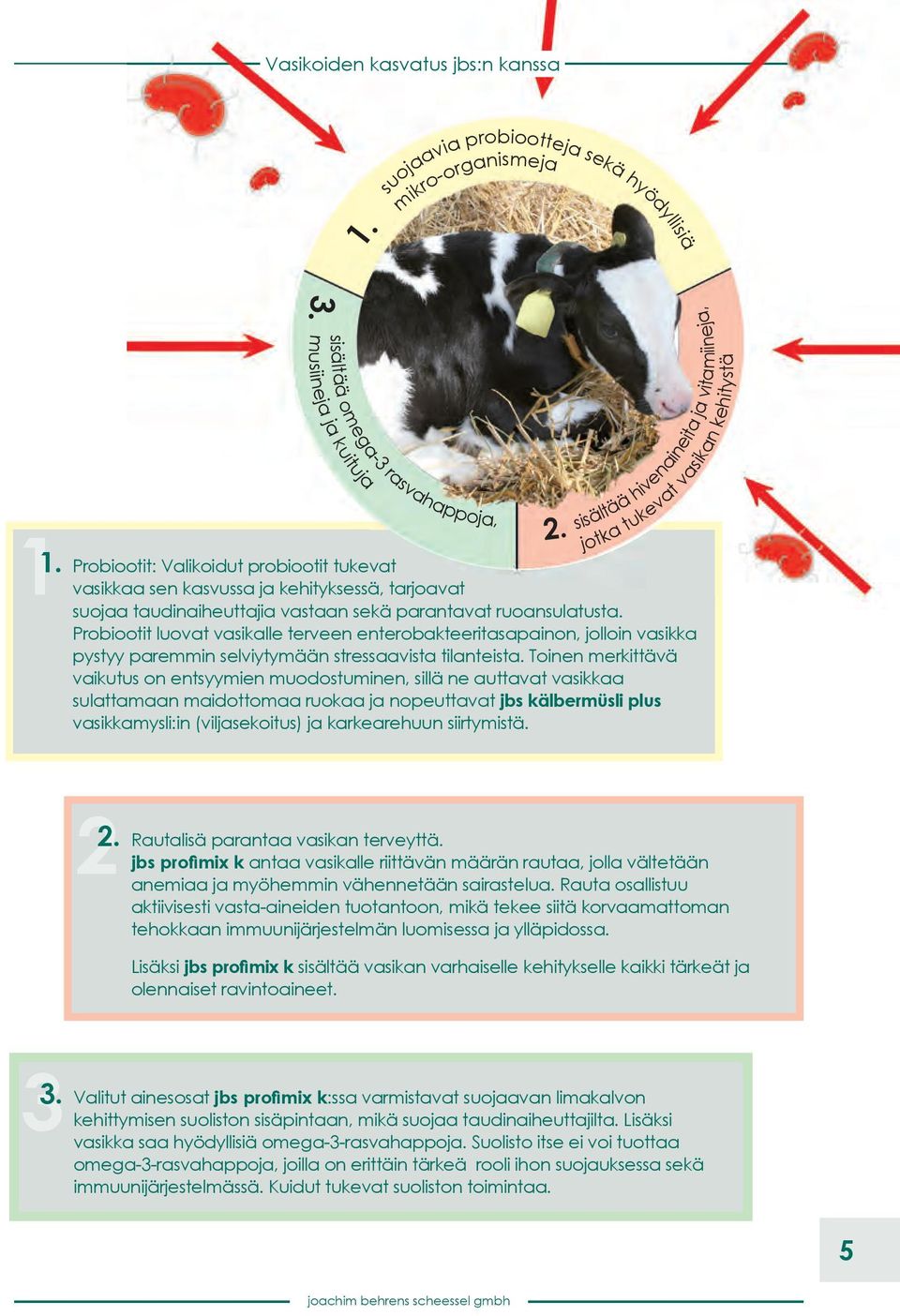 Probiootit luovat vasikalle terveen enterobakteeritasapainon, jolloin vasikka pystyy paremmin selviytymään stressaavista tilanteista.