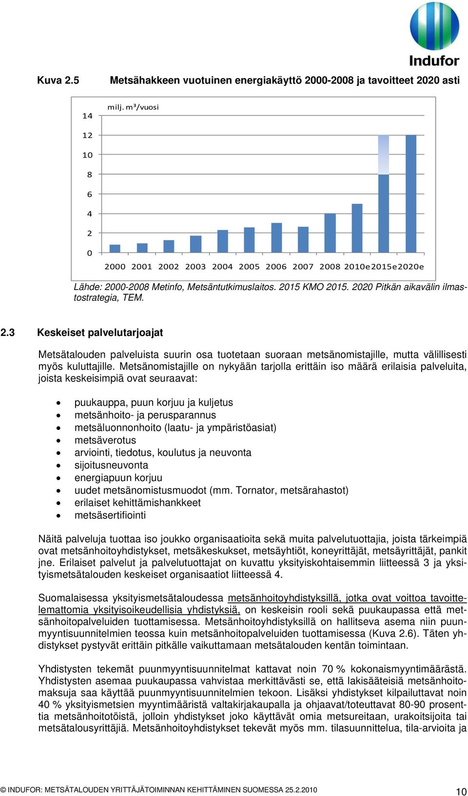 Metsänomistajille on nykyään tarjolla erittäin iso määrä erilaisia palveluita, joista keskeisimpiä ovat seuraavat: puukauppa, puun korjuu ja kuljetus metsänhoito- ja perusparannus metsäluonnonhoito