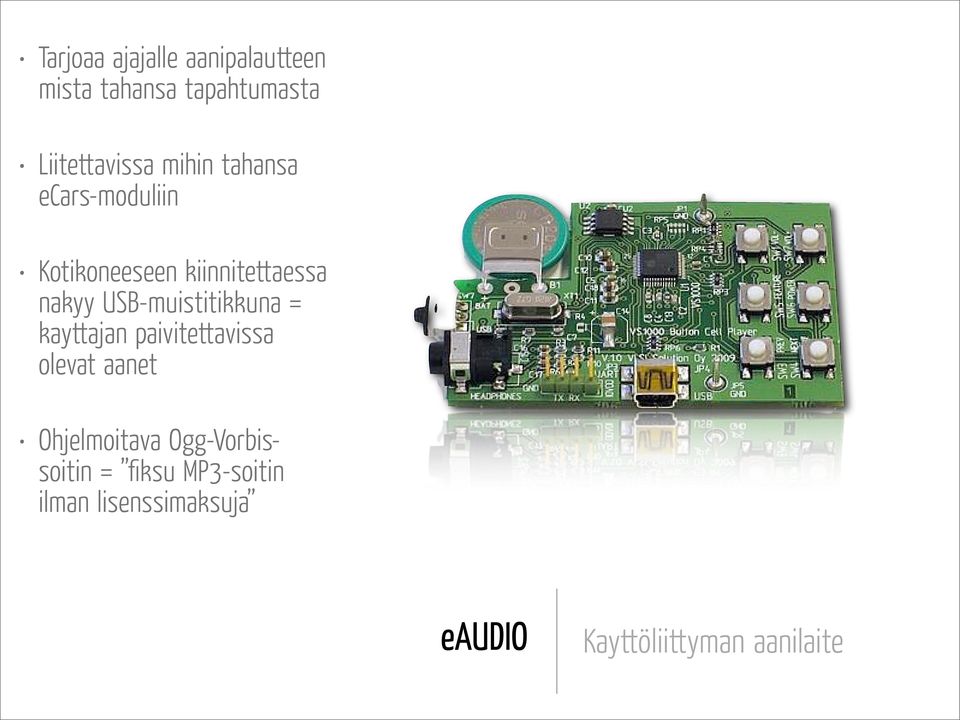 USB-muistitikkuna = käyttäjän päivitettävissä olevat äänet Ohjelmoitava