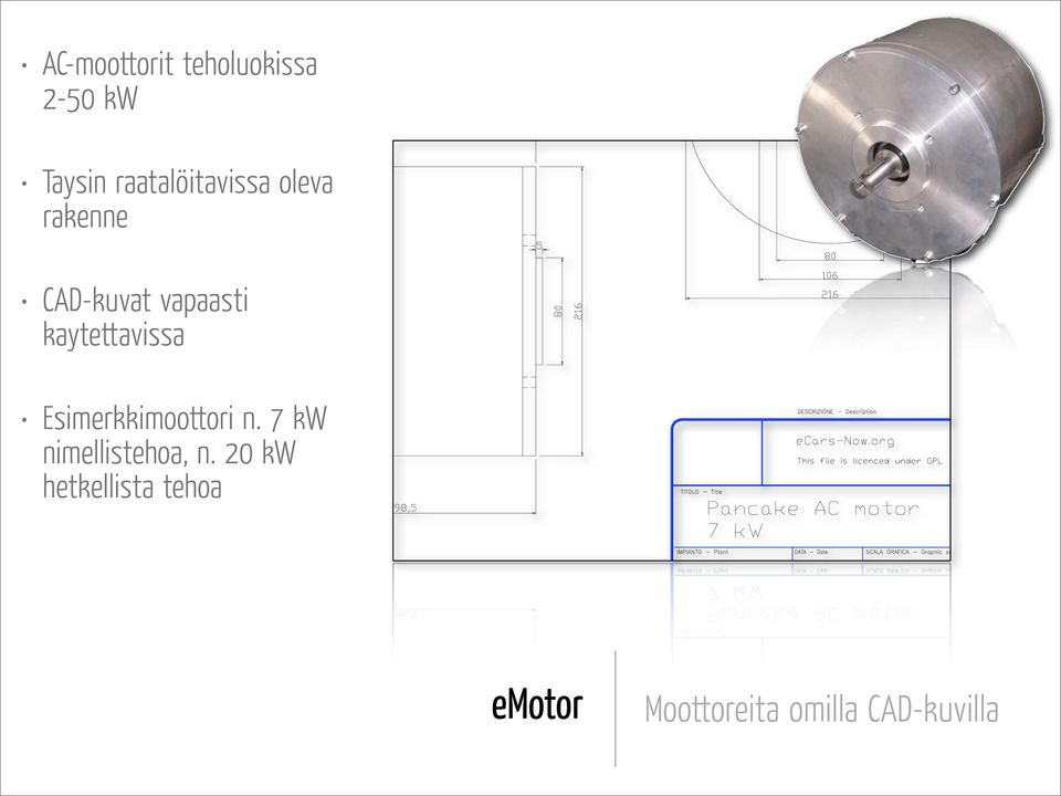 käytettävissä Esimerkkimoottori n.