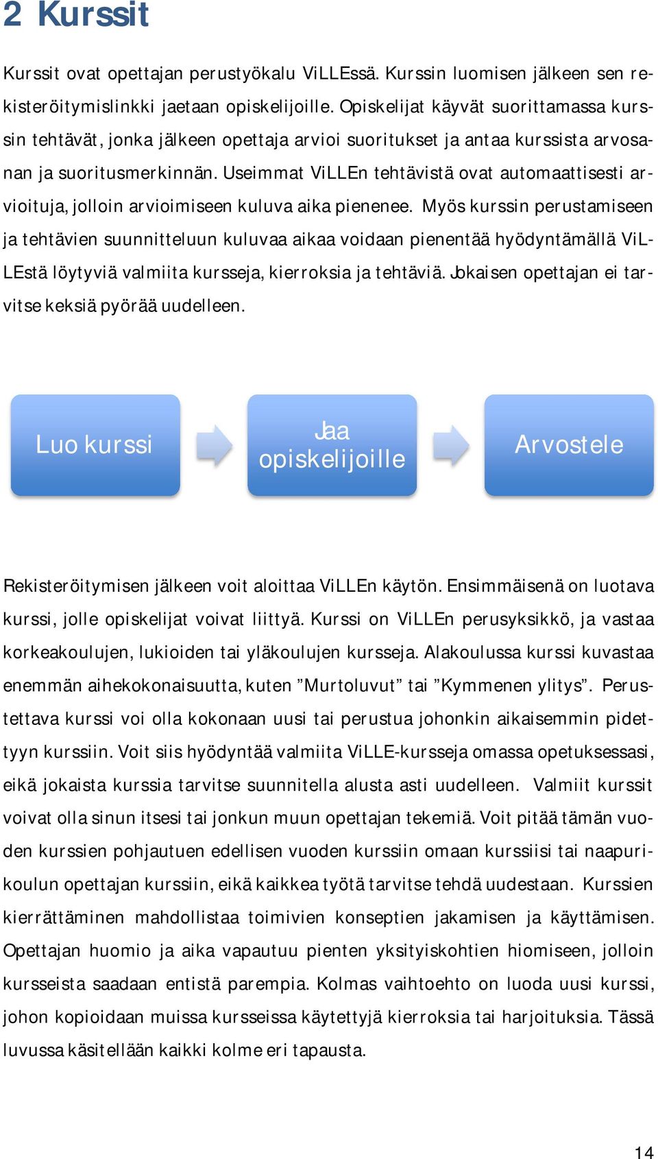 Useimmat ViLLEn tehtävistä ovat automaattisesti arvioituja, jolloin arvioimiseen kuluva aika pienenee.