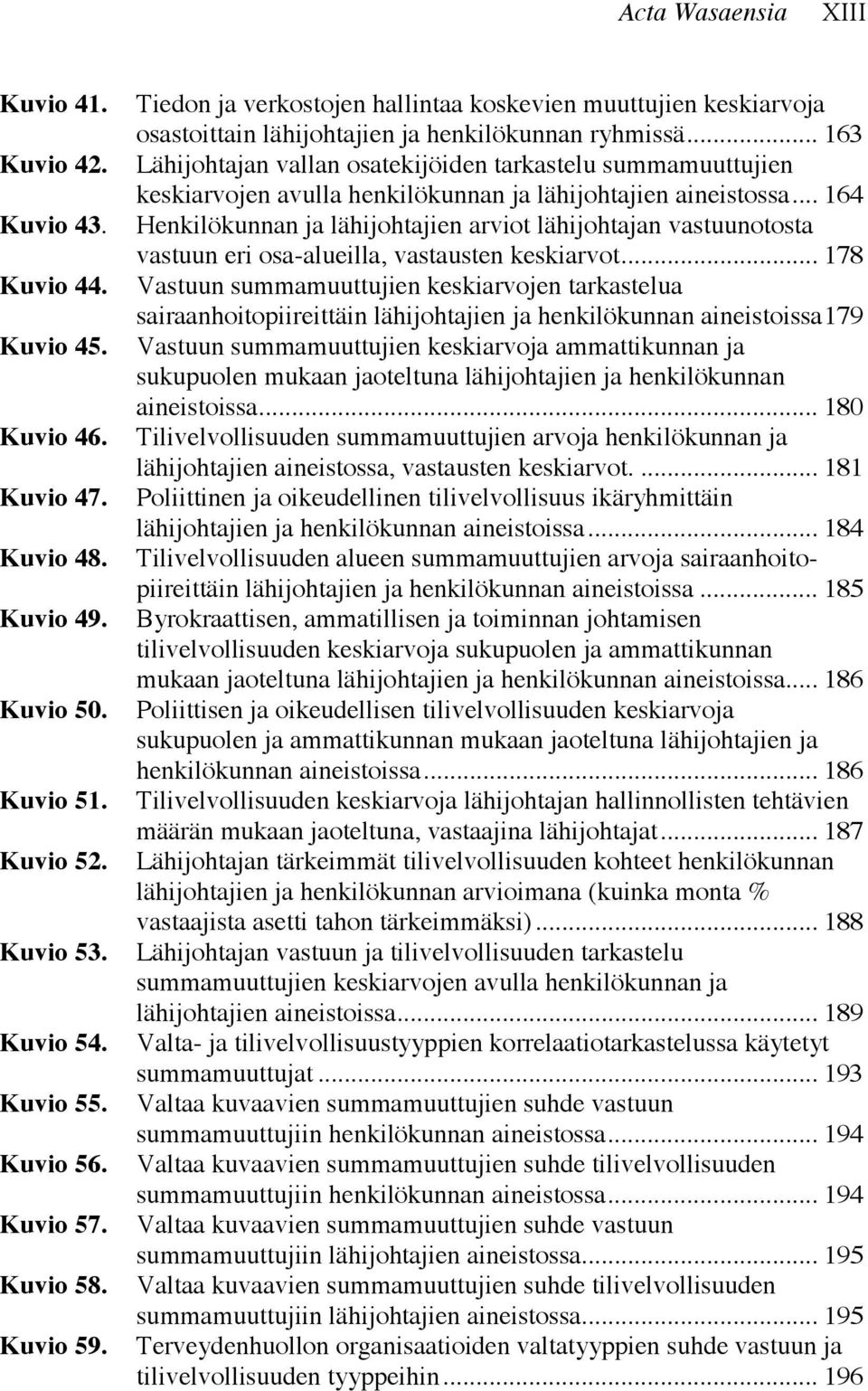 .. 163 Lähijohtajan vallan osatekijöiden tarkastelu summamuuttujien keskiarvojen avulla henkilökunnan ja lähijohtajien aineistossa.