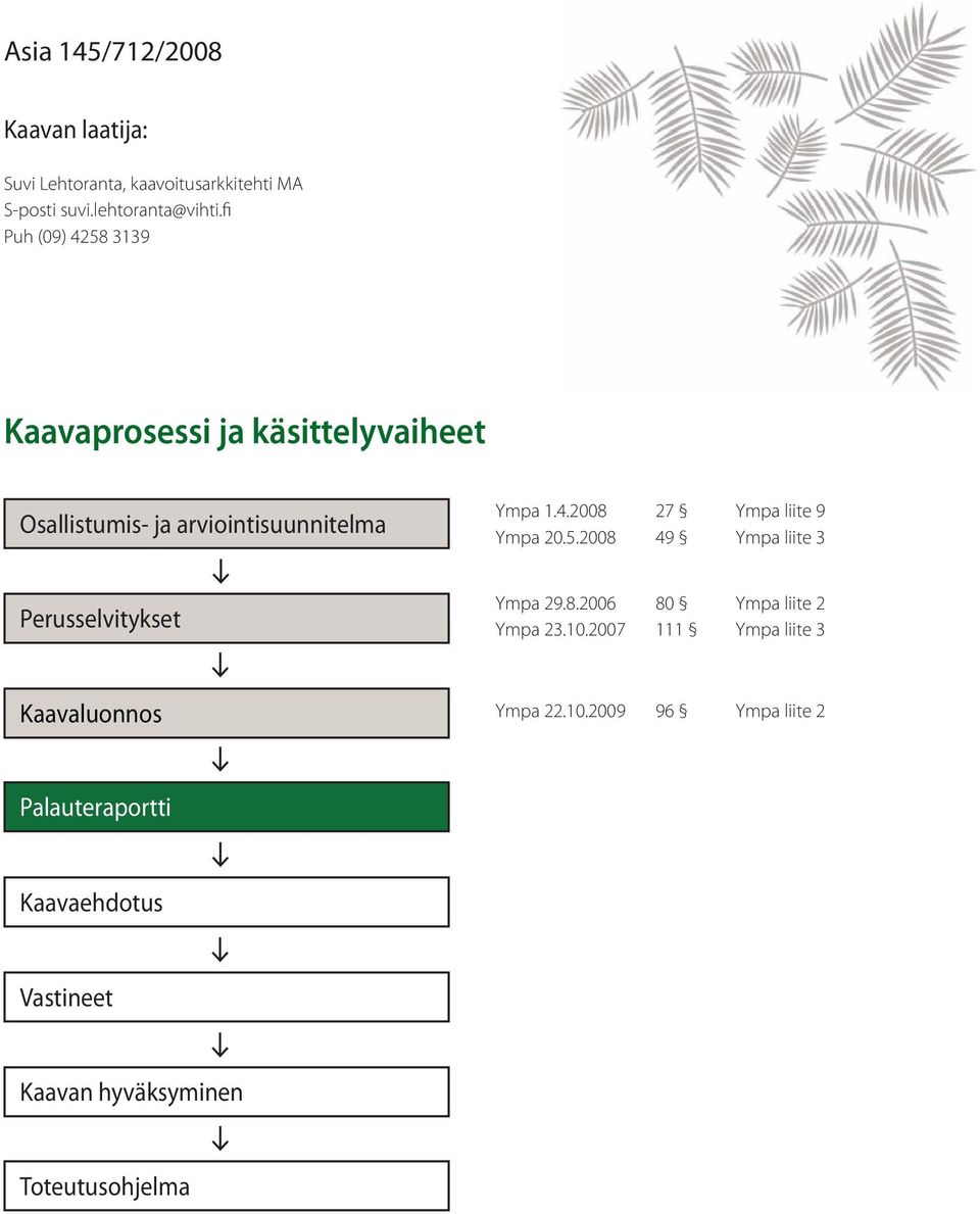 5.2008 49 Ympa liite 3 Perusselvitykset Ympa 29.8.2006 80 Ympa liite 2 Ympa 23.10.