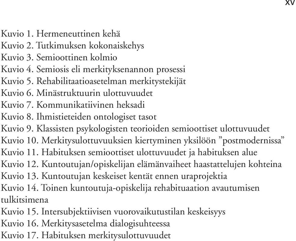 Merkitysulottuvuuksien kiertyminen yksilöön postmodernissa Kuvio 11. Habituksen semioottiset ulottuvuudet ja habituksen alue Kuvio 12.