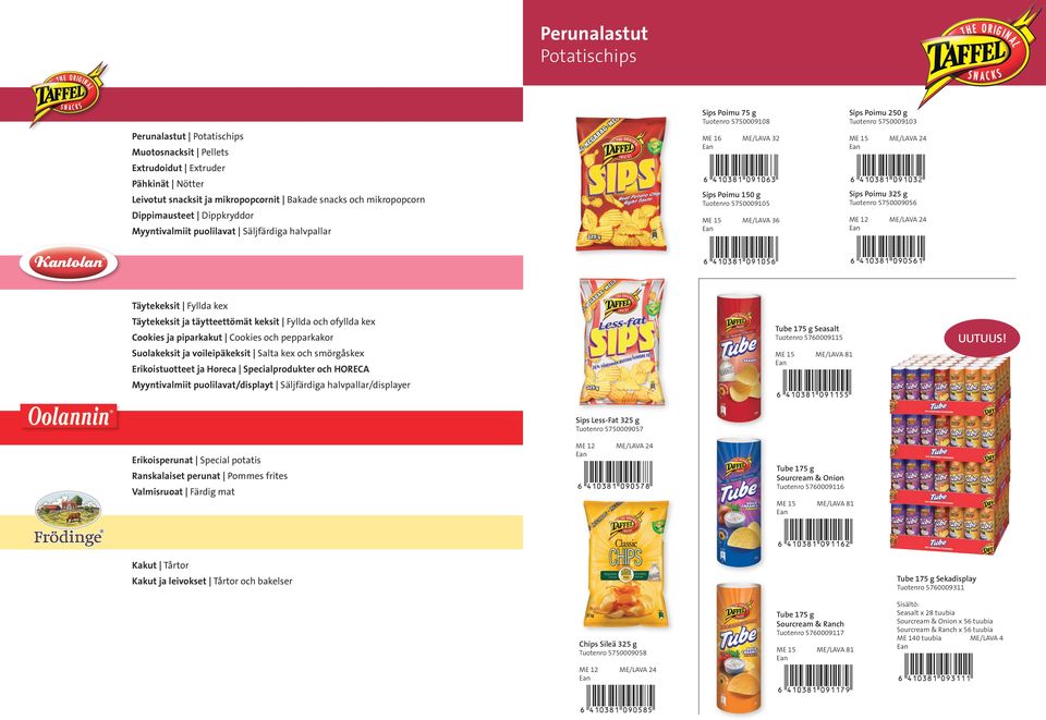 mikropopcorn Dippimausteet Dippkryddor Myyntivalmiit puolilavat Säljfärdiga halvpallar Tuotenro 5750009105 Tuotenro 5750009056 ME/LAVA 36 Täytekeksit Fyllda kex Täytekeksit ja täytteettömät keksit