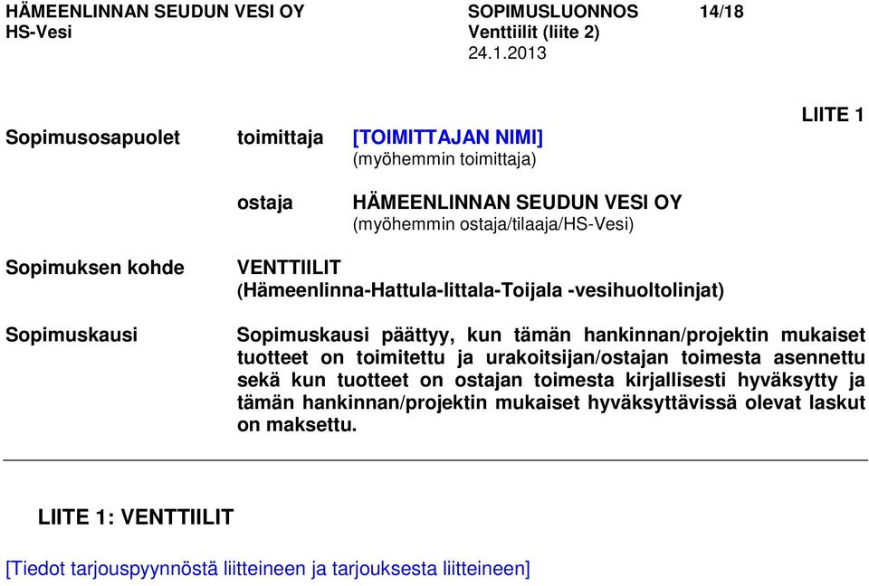 tämän hankinnan/projektin mukaiset tuotteet on toimitettu ja urakoitsijan/ostajan toimesta asennettu sekä kun tuotteet on ostajan toimesta kirjallisesti