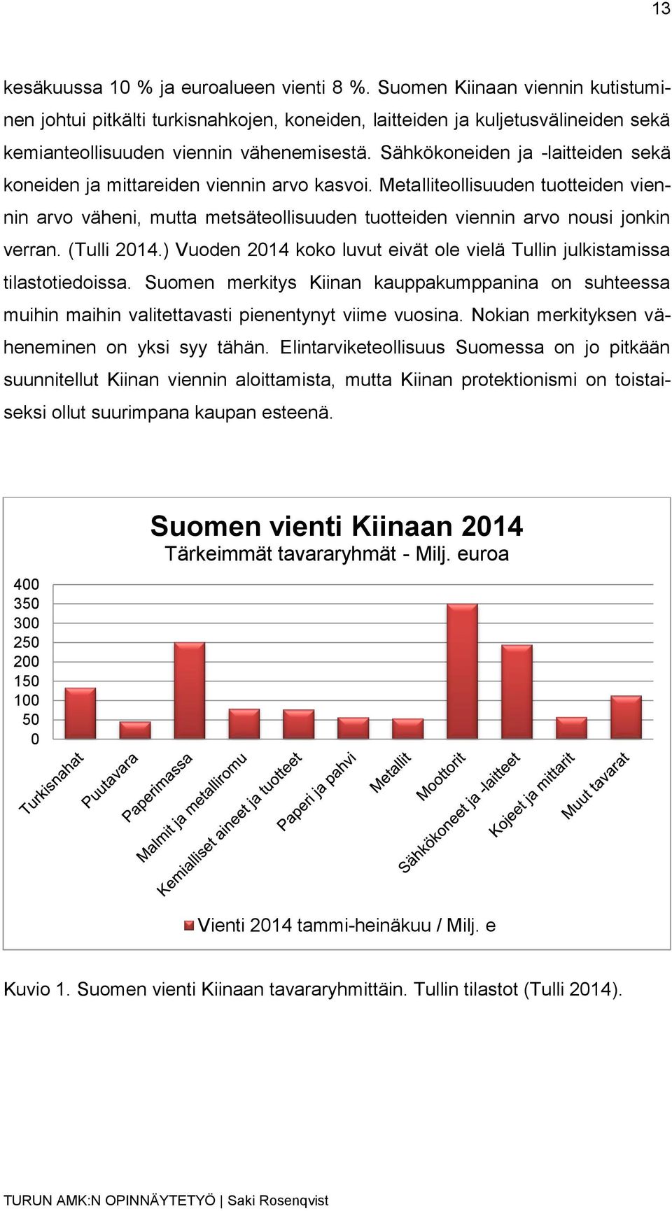 Sähkökoneiden ja -laitteiden sekä koneiden ja mittareiden viennin arvo kasvoi. Metalliteollisuuden tuotteiden viennin arvo väheni, mutta metsäteollisuuden tuotteiden viennin arvo nousi jonkin verran.