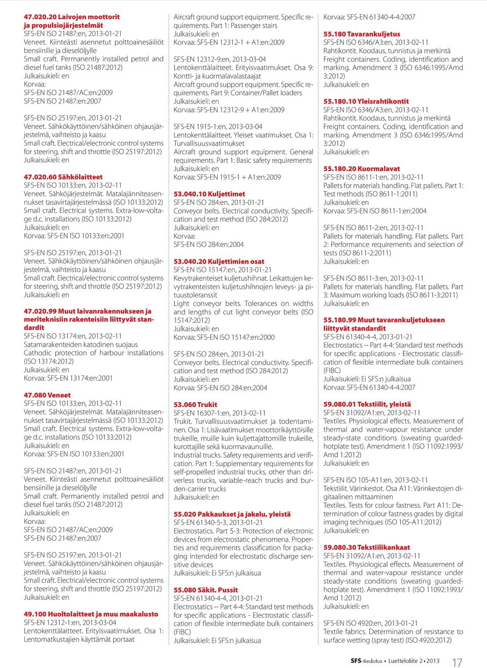 Sähkökäyttöinen/sähköinen ohjausjärjestelmä, vaihteisto ja kaasu Small craft. Electrical/electronic control systems for steering, shift and throttle (ISO 25197:2012) 47.020.