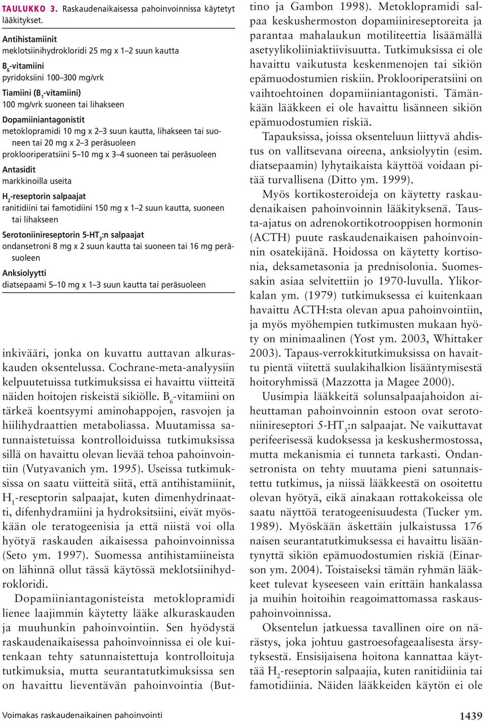 metoklopramidi 10 mg x 2 3 suun kautta, lihakseen tai suoneen tai 20 mg x 2 3 peräsuoleen proklooriperatsiini 5 10 mg x 3 4 suoneen tai peräsuoleen Antasidit markkinoilla useita H 2 -reseptorin