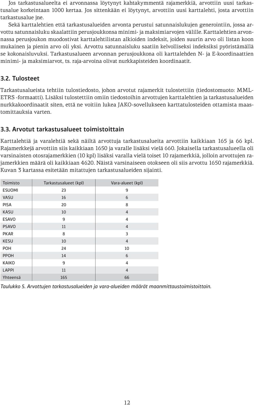 Sekä karttalehtien että tarkastusalueiden arvonta perustui satunnaislukujen generointiin, jossa arvottu satunnaisluku skaalattiin perusjoukkonsa minimi- ja maksimiarvojen välille.