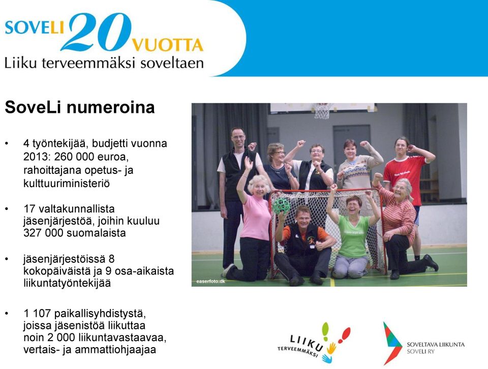 jäsenjärjestöissä 8 kokopäiväistä ja 9 osa-aikaista liikuntatyöntekijää easerfoto.