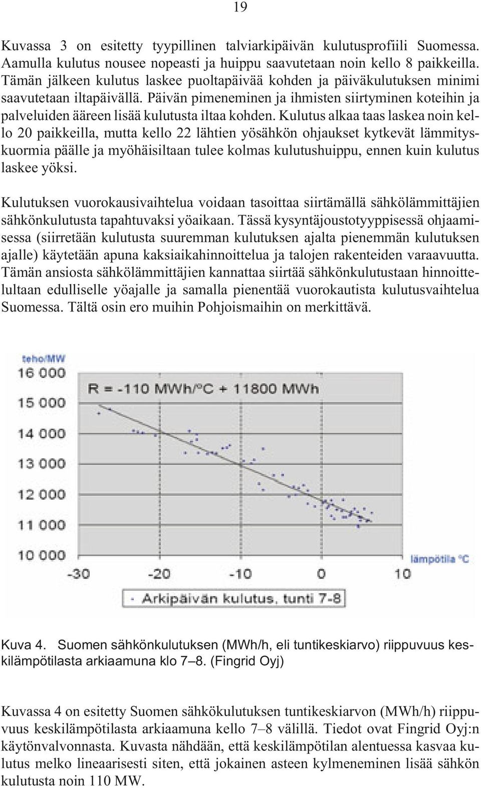 Päivän pimeneminen ja ihmisten siirtyminen koteihin ja palveluiden ääreen lisää kulutusta iltaa kohden.