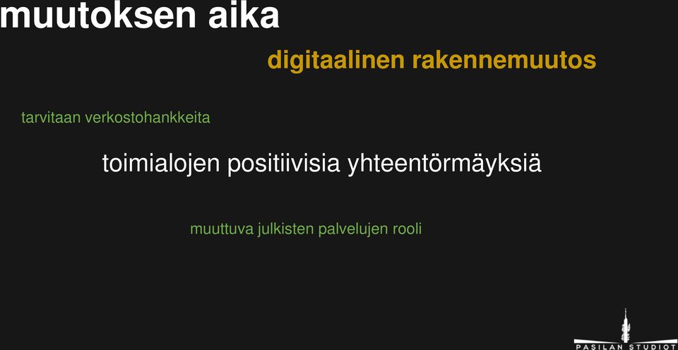 verkostohankkeita toimialojen