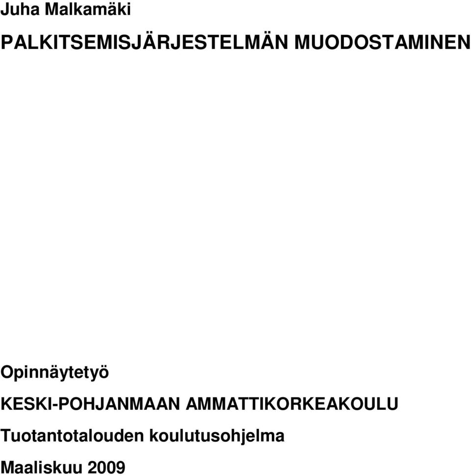 Opinnäytetyö KESKI-POHJANMAAN