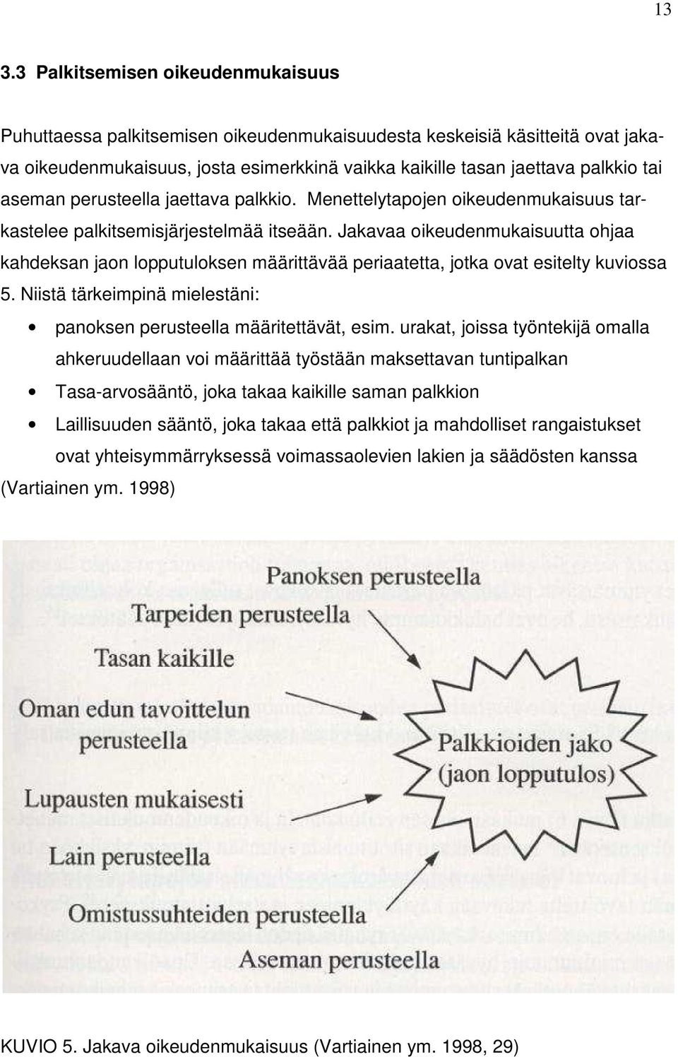 Jakavaa oikeudenmukaisuutta ohjaa kahdeksan jaon lopputuloksen määrittävää periaatetta, jotka ovat esitelty kuviossa 5. Niistä tärkeimpinä mielestäni: panoksen perusteella määritettävät, esim.