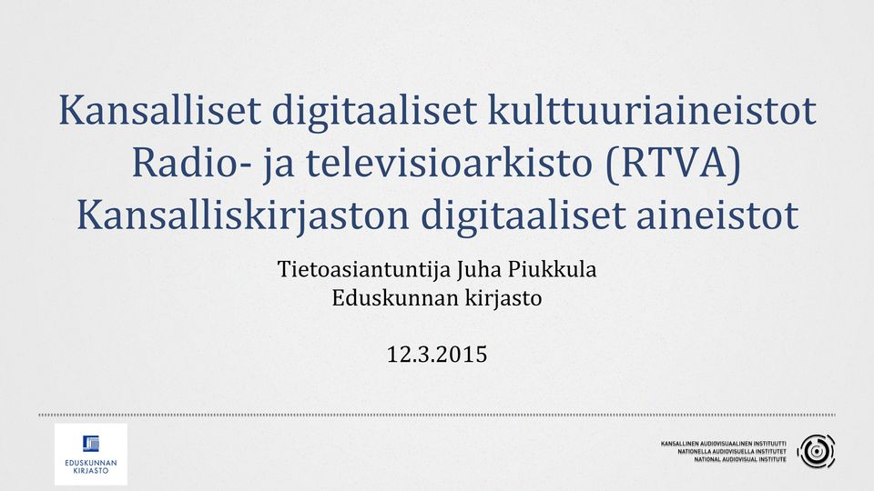 Kansalliskirjaston digitaaliset aineistot