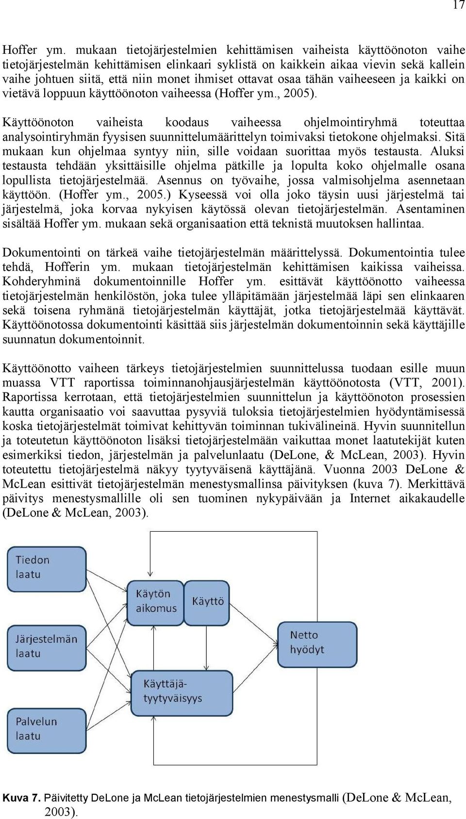 ihmiset ottavat osaa tähän vaiheeseen ja kaikki on vietävä loppuun käyttöönoton vaiheessa (Hoffer ym., 2005).