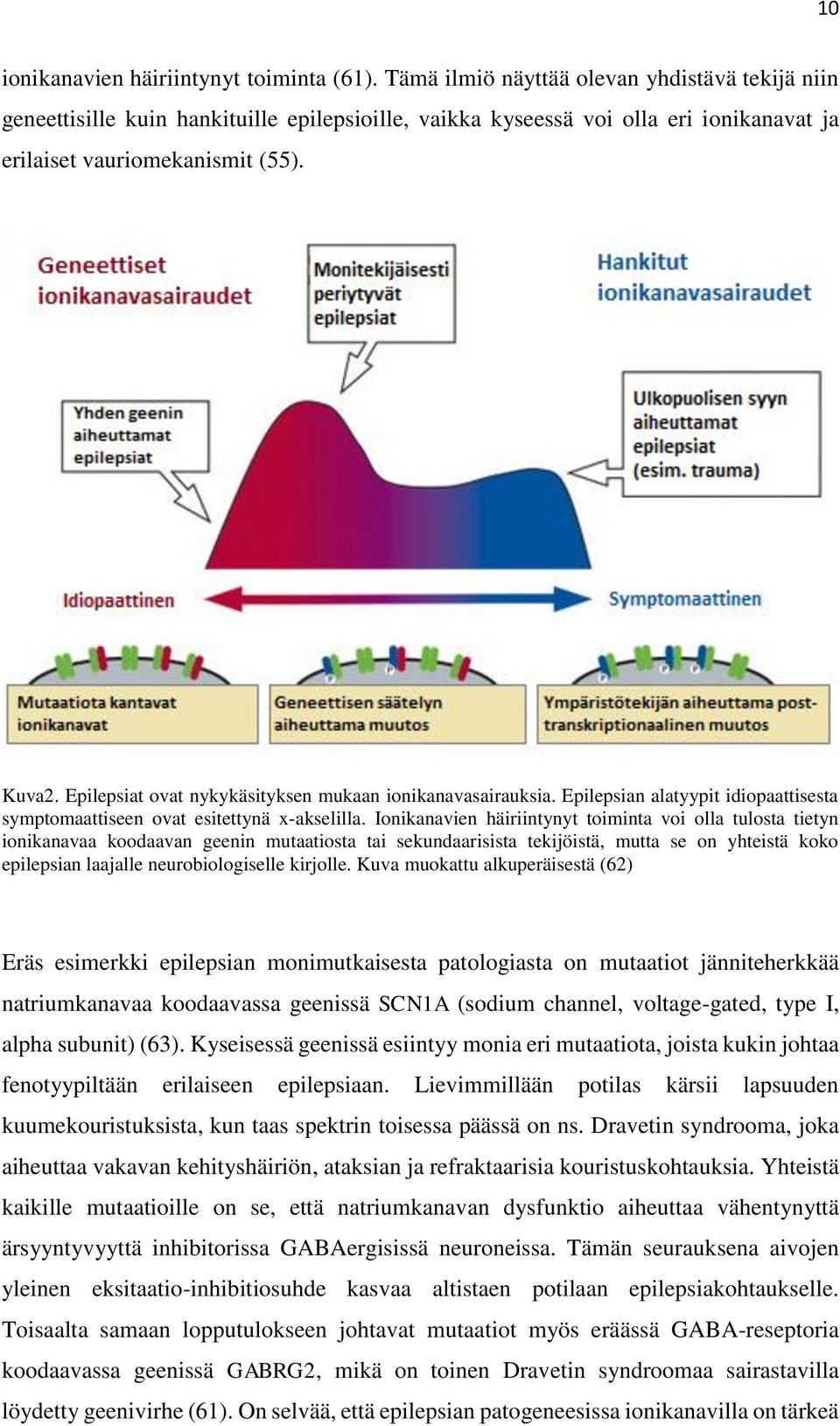 Epilepsiat ovat nykykäsityksen mukaan ionikanavasairauksia. Epilepsian alatyypit idiopaattisesta symptomaattiseen ovat esitettynä x-akselilla.