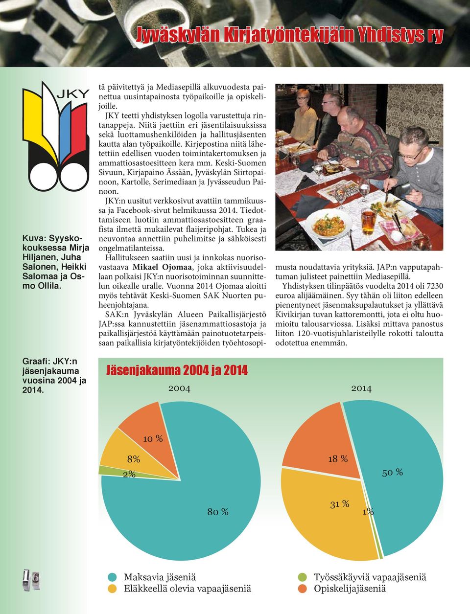 Niitä jaettiin eri jäsentilaisuuksissa sekä luottamushenkilöiden ja hallitusjäsenten kautta alan työpaikoille.