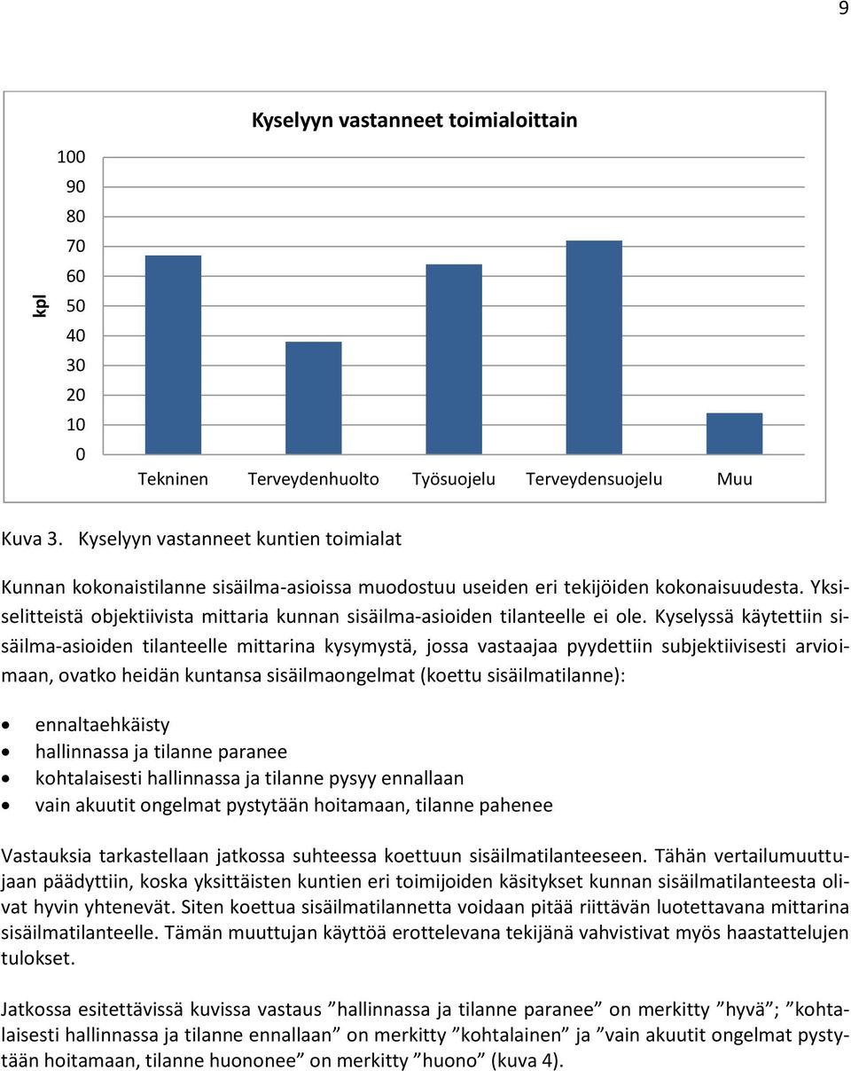 Yksiselitteistä objektiivista mittaria kunnan sisäilma-asioiden tilanteelle ei ole.