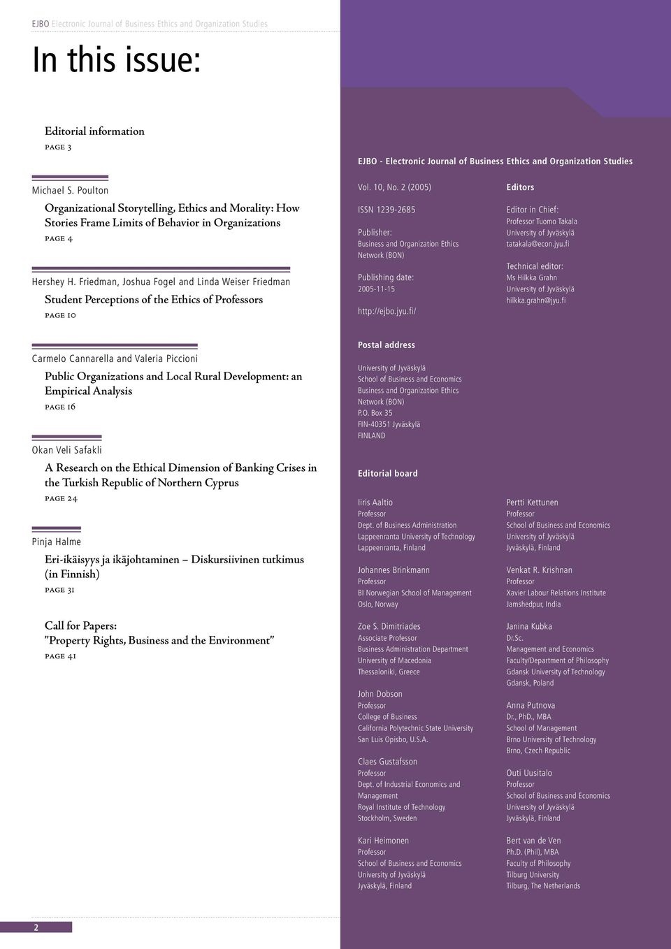 Friedman, Joshua Fogel and Linda Weiser Friedman Student Perceptions of the Ethics of Professors page 10 Vol. 10, No.