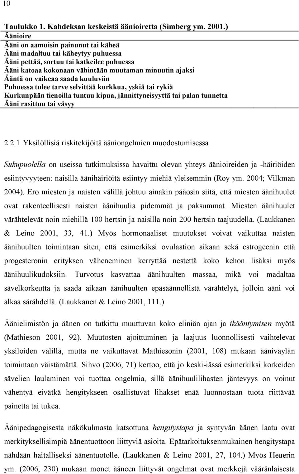 saada kuuluviin Puhuessa tulee tarve selvittää kurkkua, yskiä tai rykiä Kurkunpään tienoilla tuntuu kipua, jännittyneisyyttä tai palan tunnetta Ääni rasittuu tai väsyy 2.