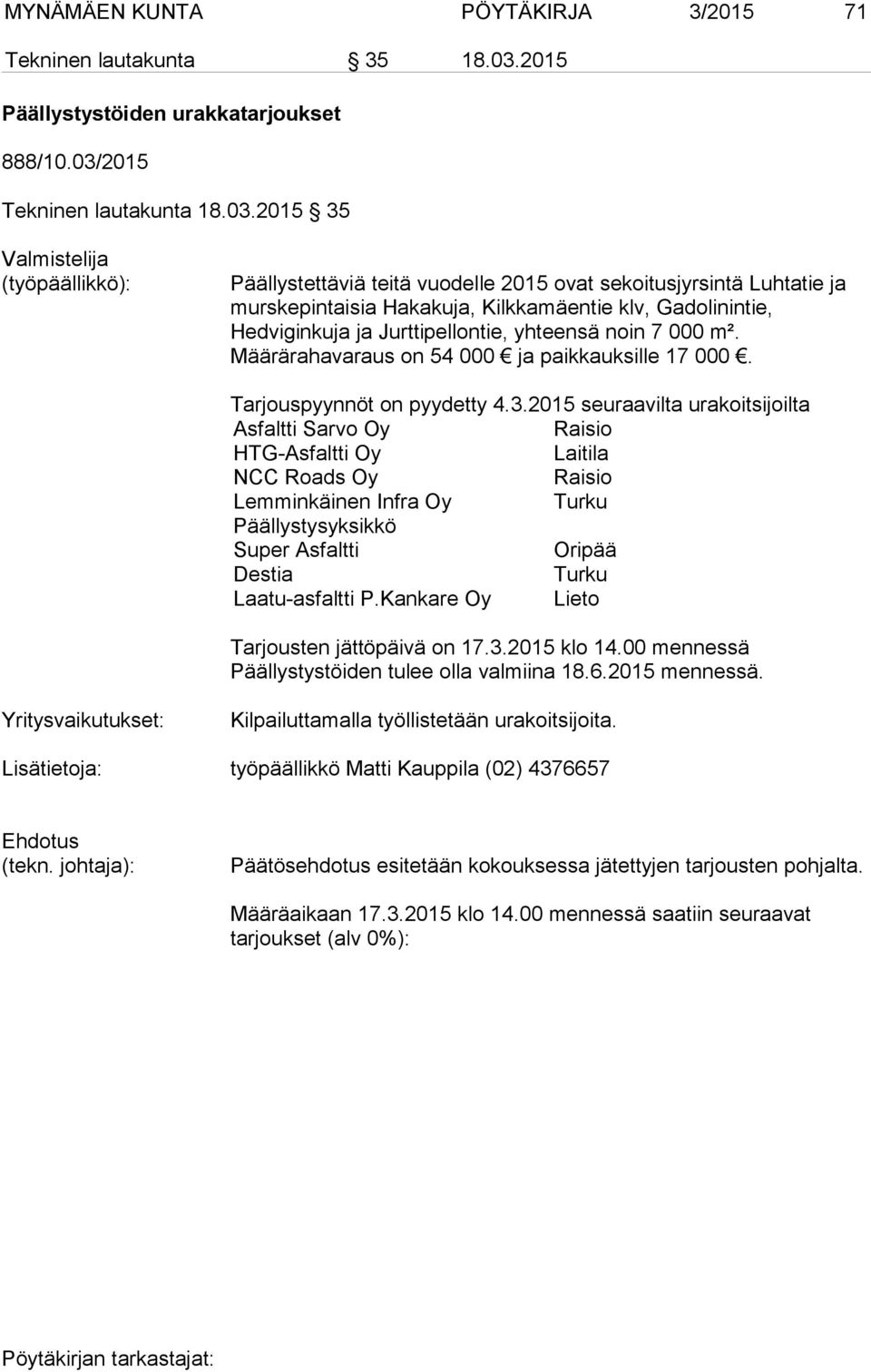 2015 Tekninen lautakunta 18.03.