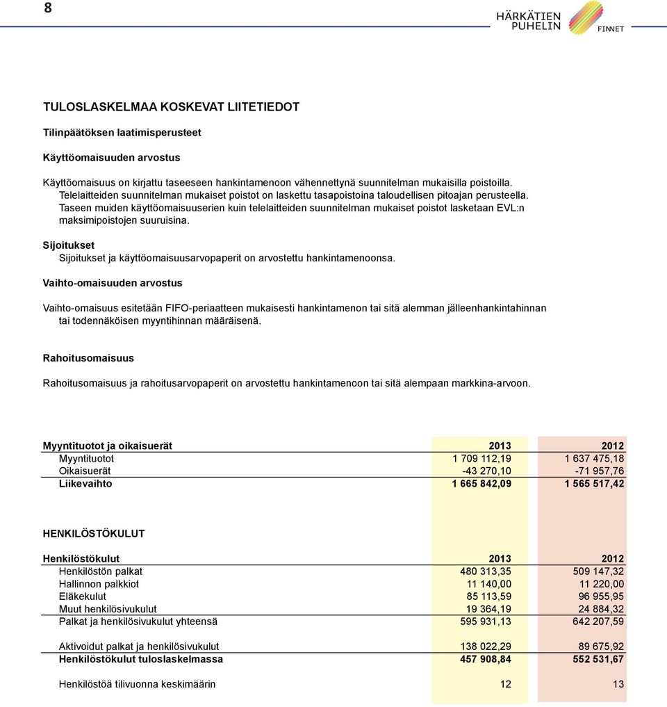 Taseen muiden käyttöomaisuuserien kuin telelaitteiden suunnitelman mukaiset poistot lasketaan EVL:n maksimipoistojen suuruisina.