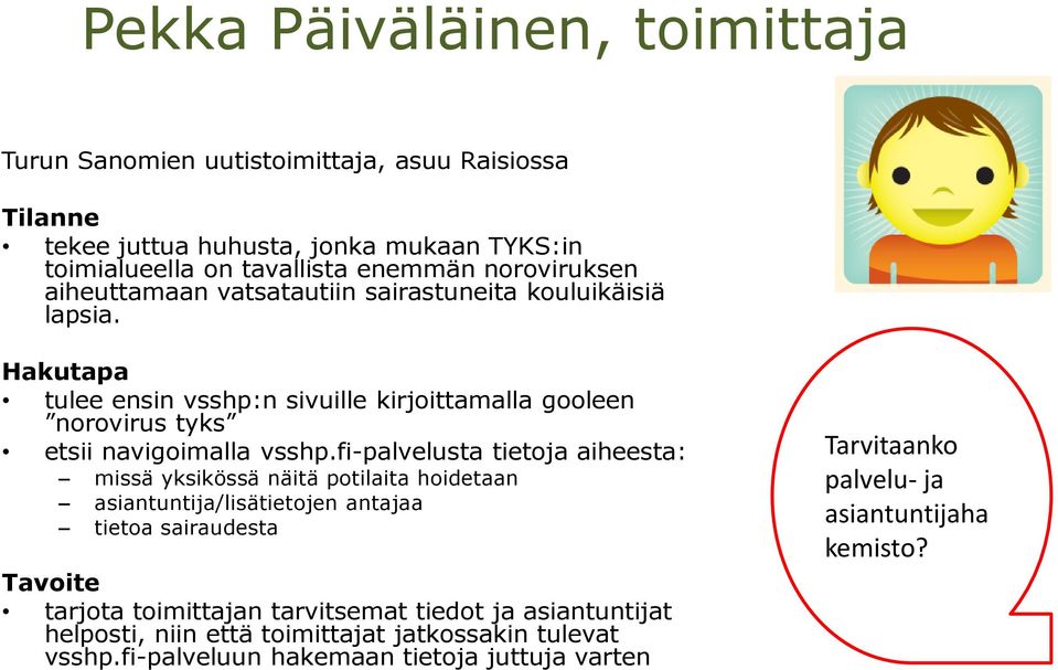 Hakutapa tulee ensin vsshp:n sivuille kirjoittamalla gooleen norovirus tyks etsii navigoimalla vsshp.