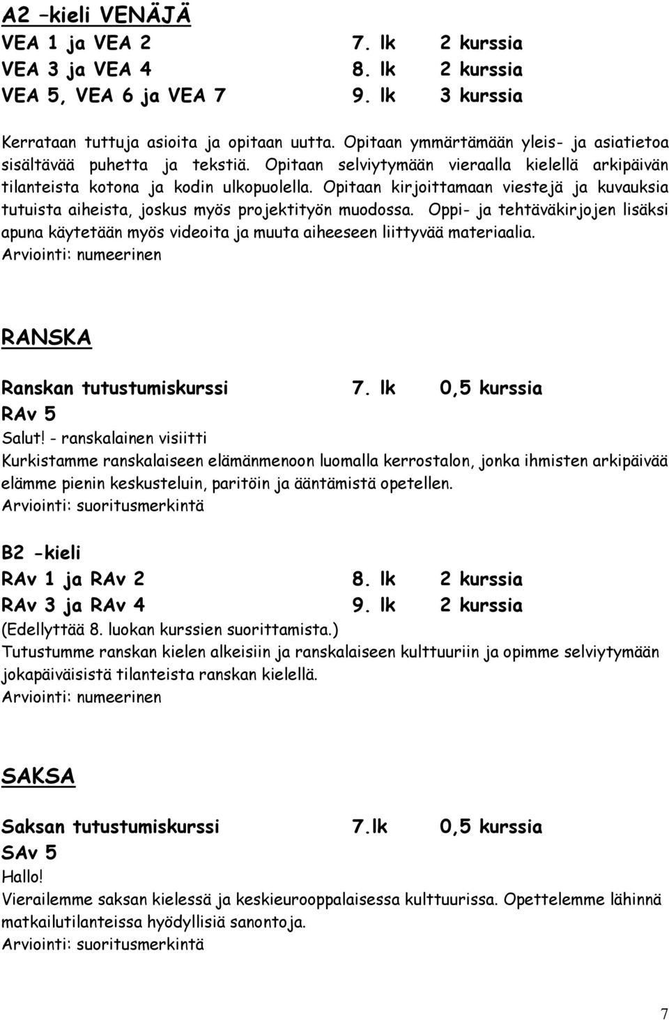 Opitaan kirjoittamaan viestejä ja kuvauksia tutuista aiheista, joskus myös projektityön muodossa.