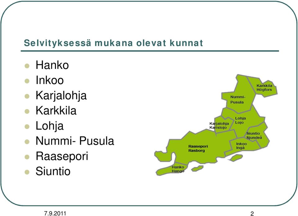 Karjalohja Karkkila Lohja