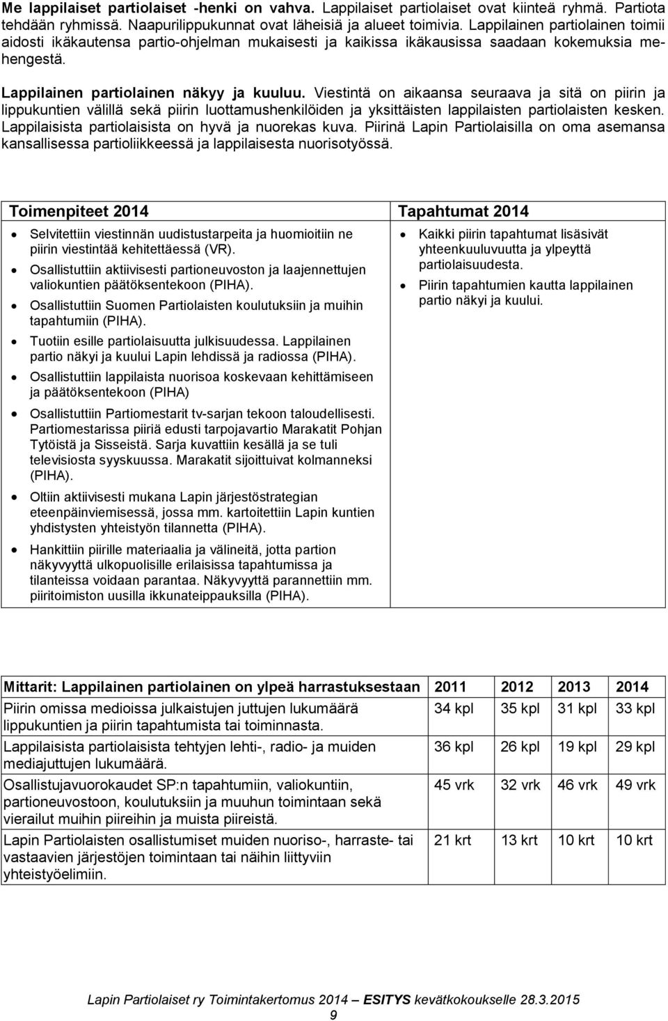 Viestintä on aikaansa seuraava ja sitä on piirin ja lippukuntien välillä sekä piirin luottamushenkilöiden ja yksittäisten lappilaisten partiolaisten kesken.