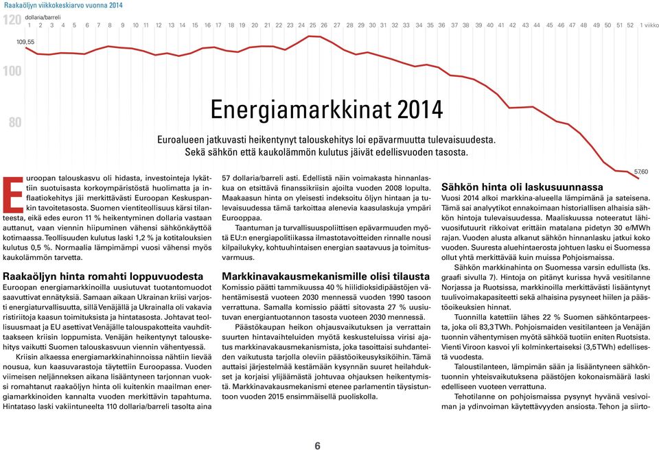 Euroopan talouskasvu oli hidasta, investointeja lykättiin suotuisasta korkoympäristöstä huolimatta ja inflaatiokehitys jäi merkittävästi Euroopan Keskuspankin tavoitetasosta.