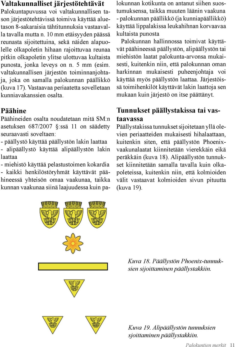 valtakunnallisen järjestön toiminnanjohtaja, joka on samalla palokunnan päällikkö (kuva 17). Vastaavaa periaatetta sovelletaan kunniavakanssien osalta.