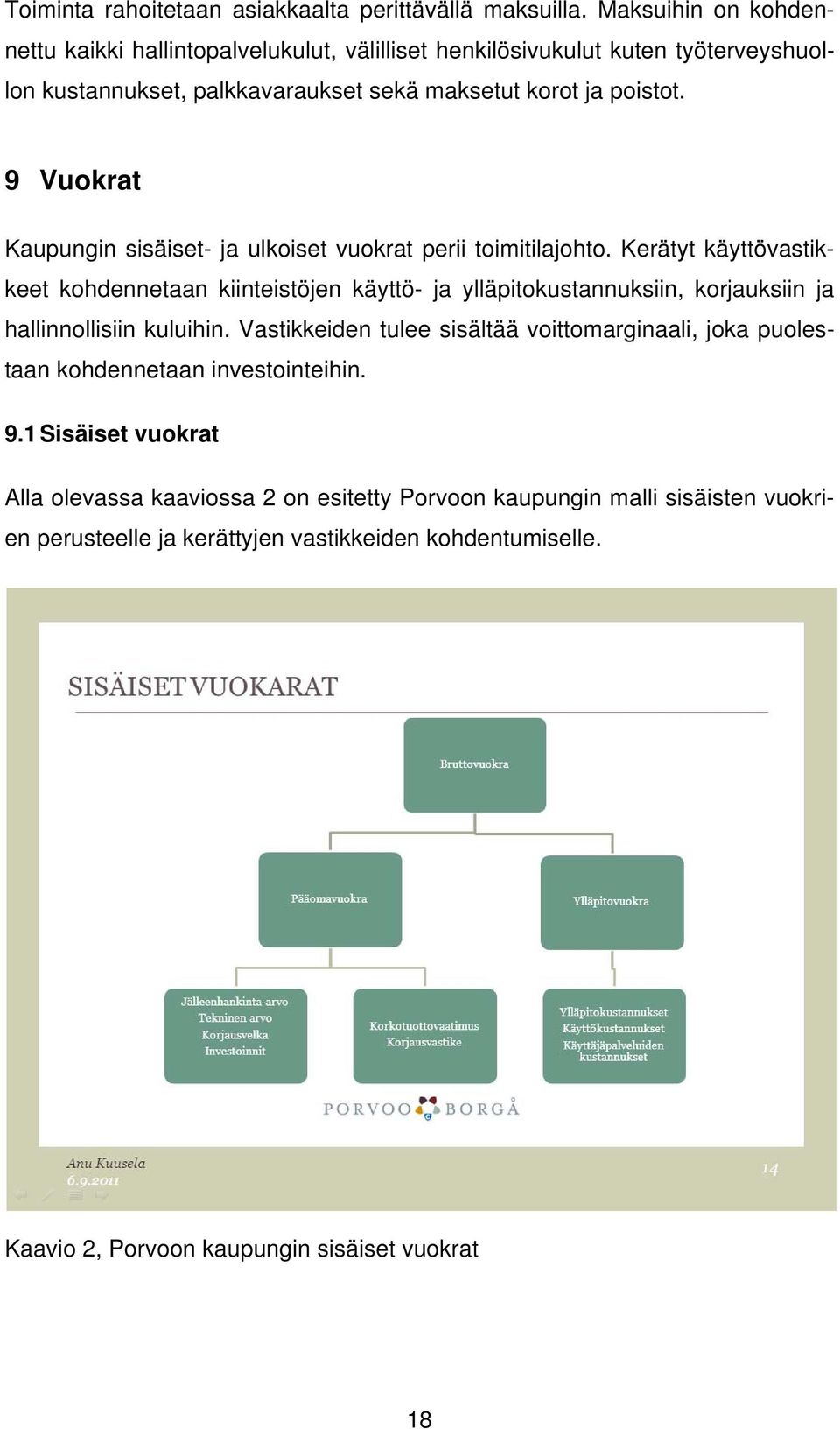 9 Vuokrat Kaupungin sisäiset- ja ulkoiset vuokrat perii toimitilajohto.